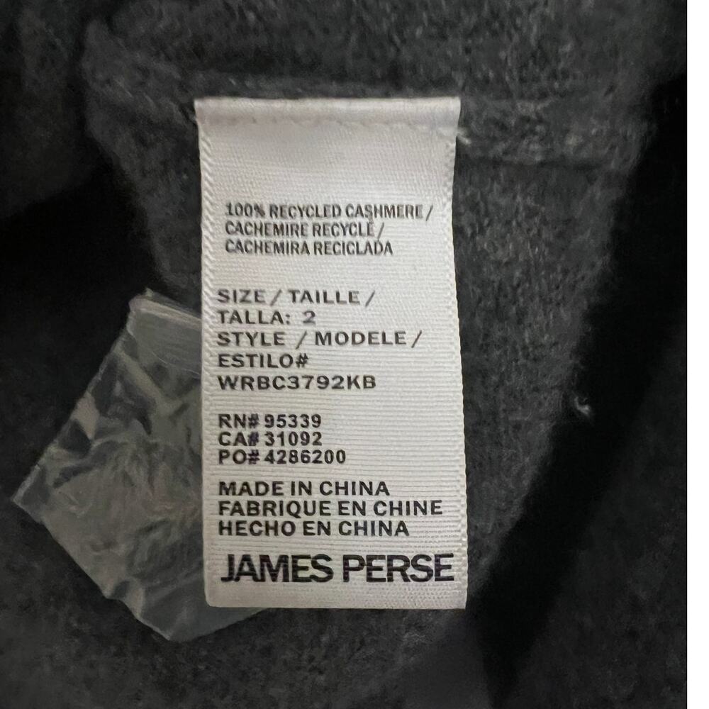 James Perse Cashmere Lotus Flower graphic Knit Hoodie Sweater Women's 2 / M Gray - Picture 5 of 7
